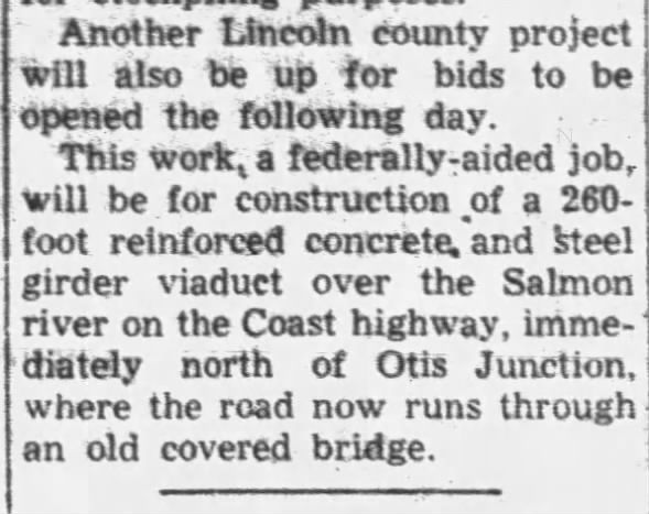 Hwy 101 / Salmon River (Lincoln Co. 1/20/1948